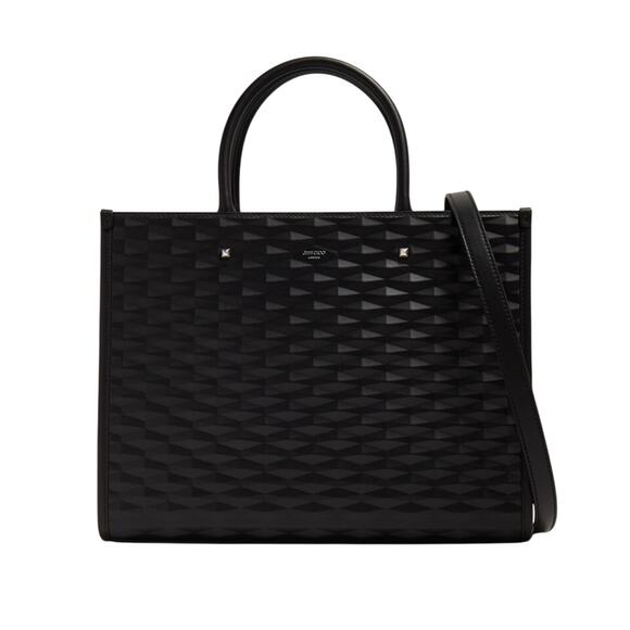 Jimmy Choo The Avenue M Diamond Embossed 3D Calf Skin Leather NEW FULLINCLUSION - Picture 2 of 8